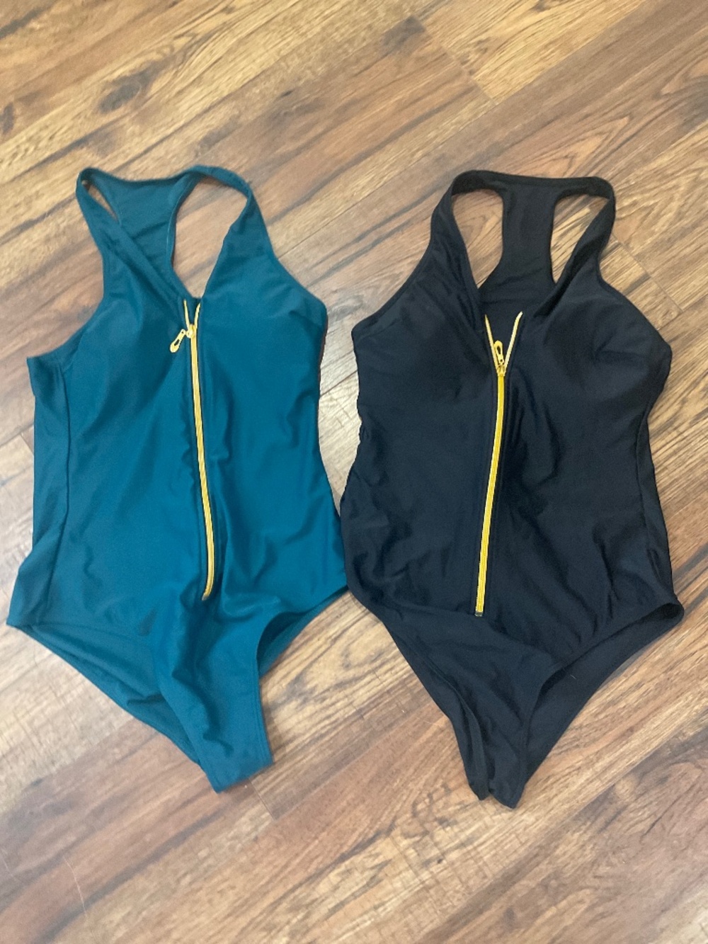 2 one piece zip up swimsuits NWOT